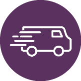 icon of a van driving quickly